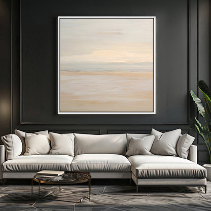 Abstract Minimalist Wall Art Framed Canvas Print - "Silent Sands"