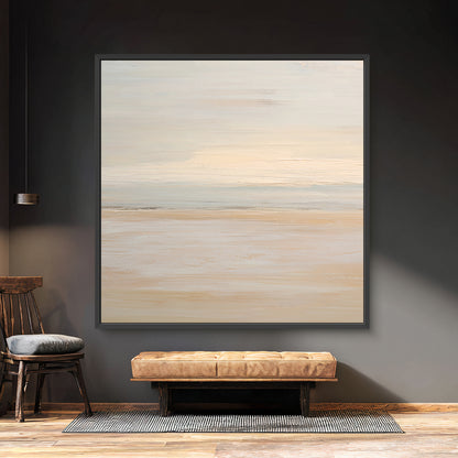 Abstract Minimalist Wall Art Framed Canvas Print - "Silent Sands"