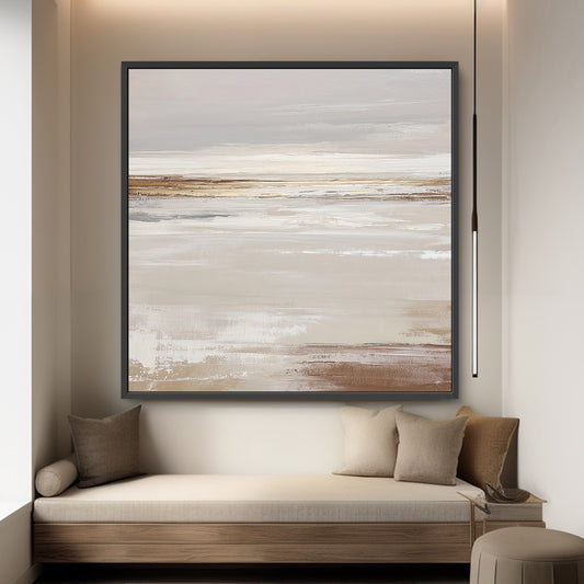 Abstract Minimalist Wall Art Framed Canvas Print - "Desert Calm"