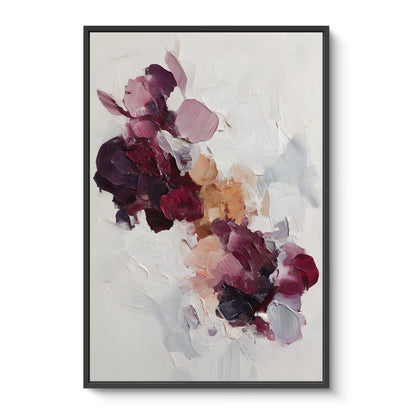 Abstract Floral Framed Canvas Wall Art - "Wild Bloom"