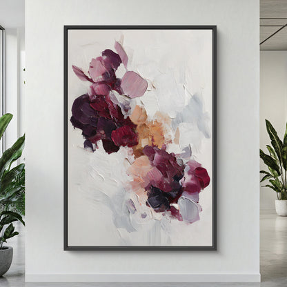 Abstract Floral Framed Canvas Wall Art - "Wild Bloom"