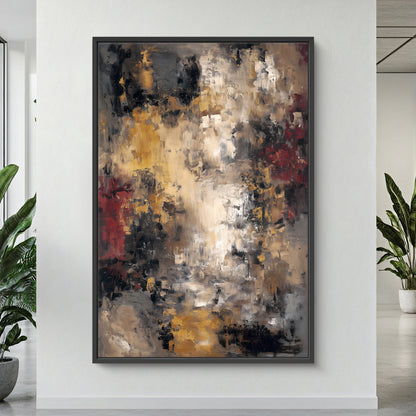 Abstract Modern Framed Canvas Wall Art - "Urban Patina"