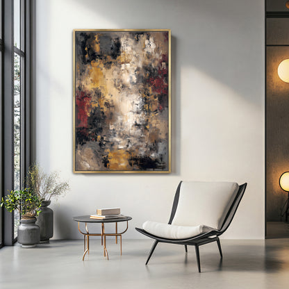 Abstract Modern Framed Canvas Wall Art - "Urban Patina"