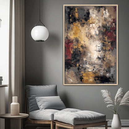 Abstract Modern Framed Canvas Wall Art - "Urban Patina"
