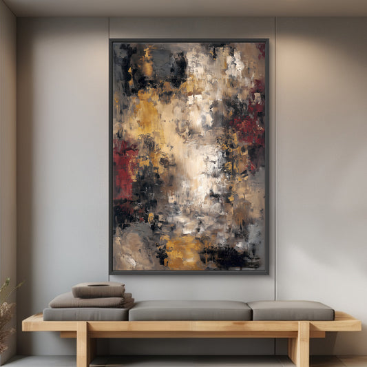 Abstract Modern Framed Canvas Wall Art - "Urban Patina"