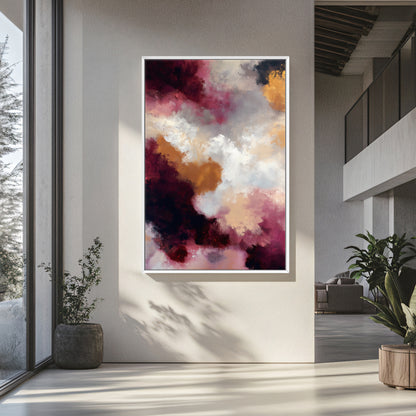Abstract Luxury Framed Canvas Wall Art - "Berry Nebula"