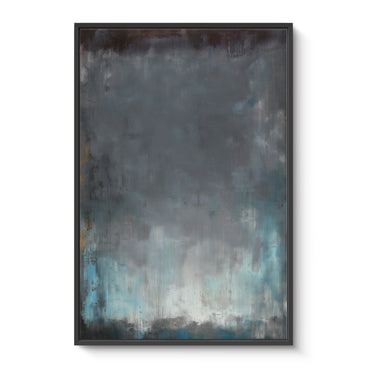 Abstract Minimalist Framed Canvas Wall Art - "Submerged Light"