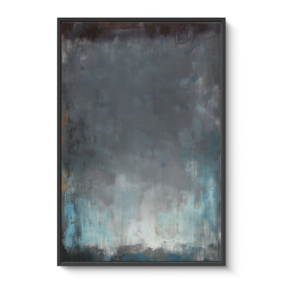 Abstract Minimalist Framed Canvas Wall Art - "Submerged Light"