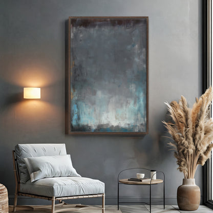 Abstract Minimalist Framed Canvas Wall Art - "Submerged Light"