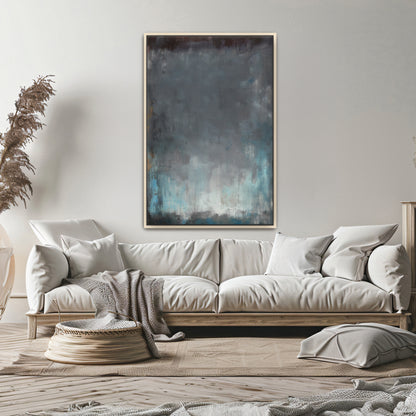 Abstract Minimalist Framed Canvas Wall Art - "Submerged Light"