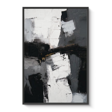 Abstract Geometric Framed Canvas Wall Art - "Urban Cipher"