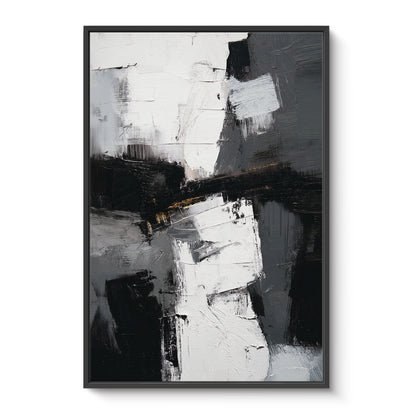 Abstract Geometric Framed Canvas Wall Art - "Urban Cipher"