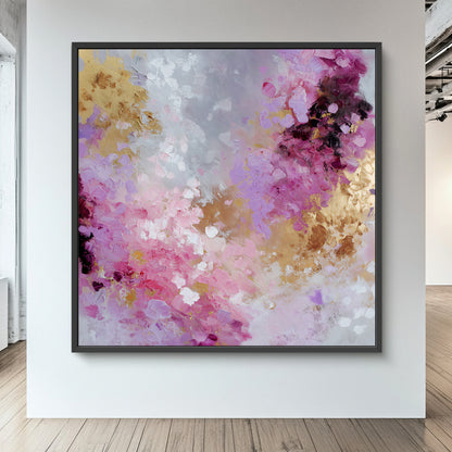 Abstract Luxury Framed Canvas Wall Art - "Opulent Haze"