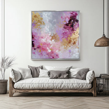 Abstract Luxury Framed Canvas Wall Art - "Opulent Haze"