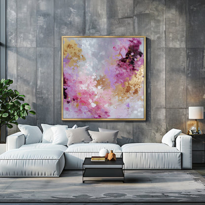 Abstract Luxury Framed Canvas Wall Art - "Opulent Haze"