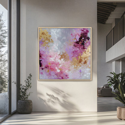 Abstract Luxury Framed Canvas Wall Art - "Opulent Haze"