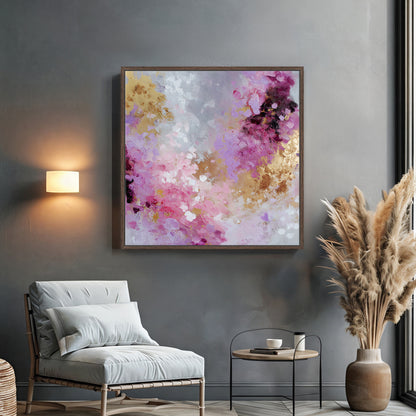 Abstract Luxury Framed Canvas Wall Art - "Opulent Haze"