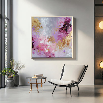 Abstract Luxury Framed Canvas Wall Art - "Opulent Haze"