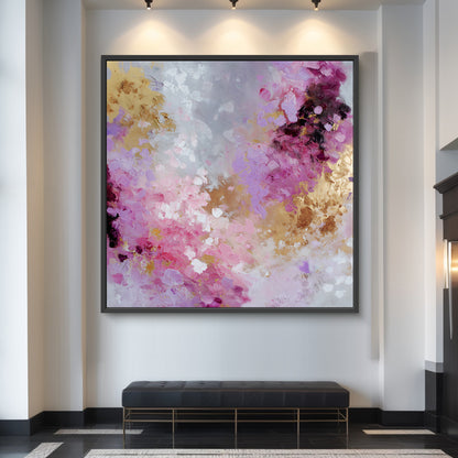 Abstract Luxury Framed Canvas Wall Art - "Opulent Haze"