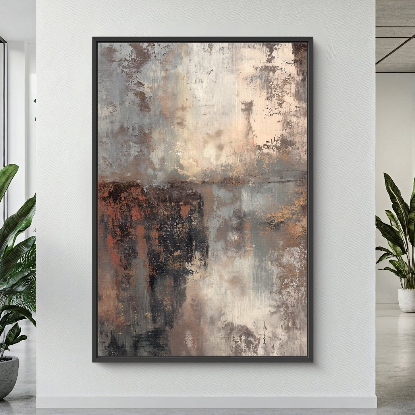 Abstract Art Framed Canvas Wall Art - "Terra Fade"