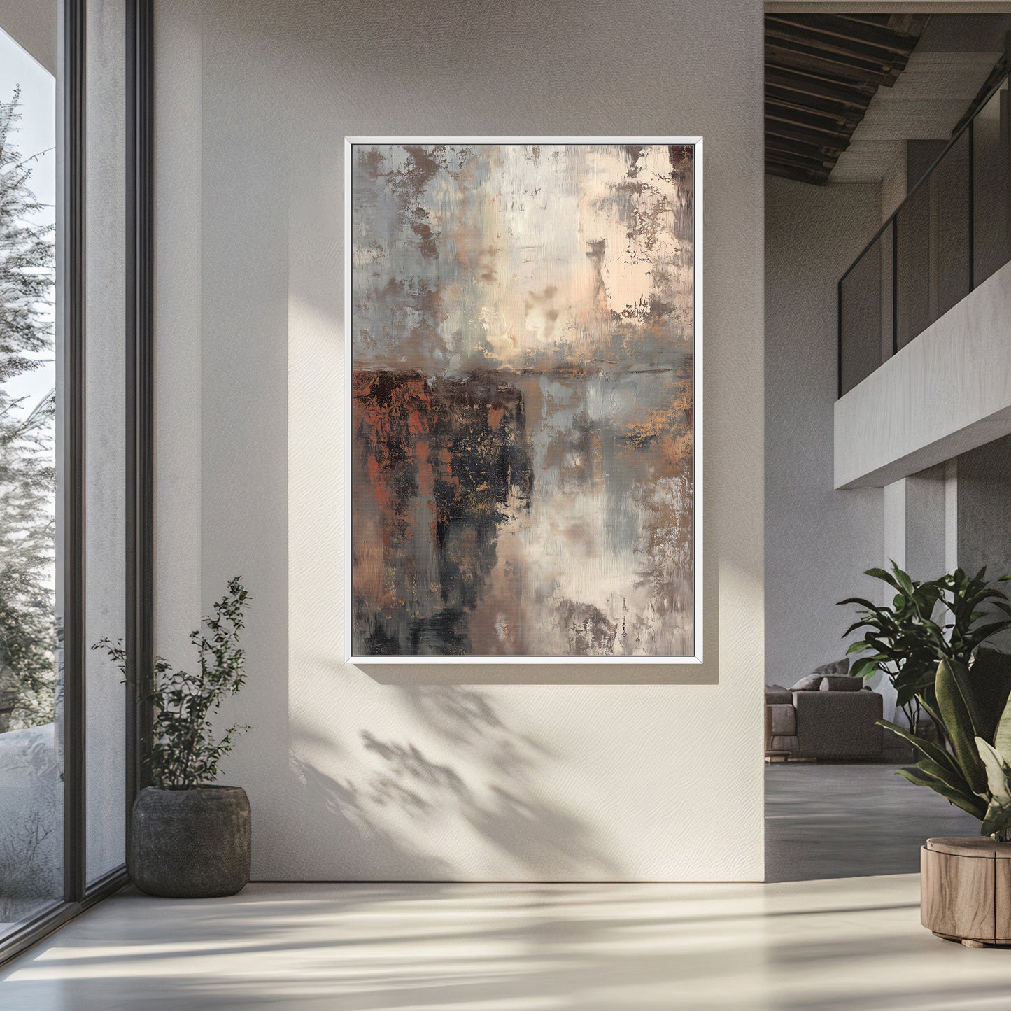 Abstract Art Framed Canvas Wall Art - "Terra Fade"