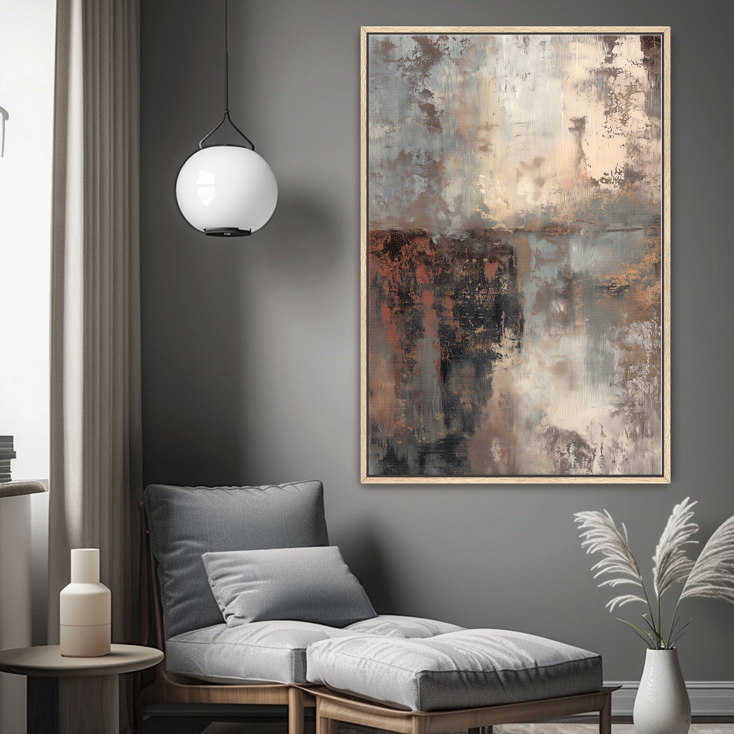 Abstract Art Framed Canvas Wall Art - "Terra Fade"