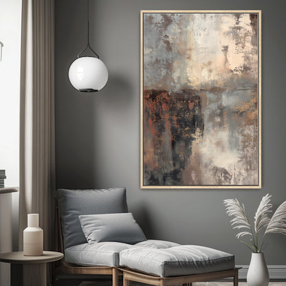 Abstract Art Framed Canvas Wall Art - "Terra Fade"