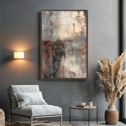 Abstract Art Framed Canvas Wall Art - "Terra Fade"