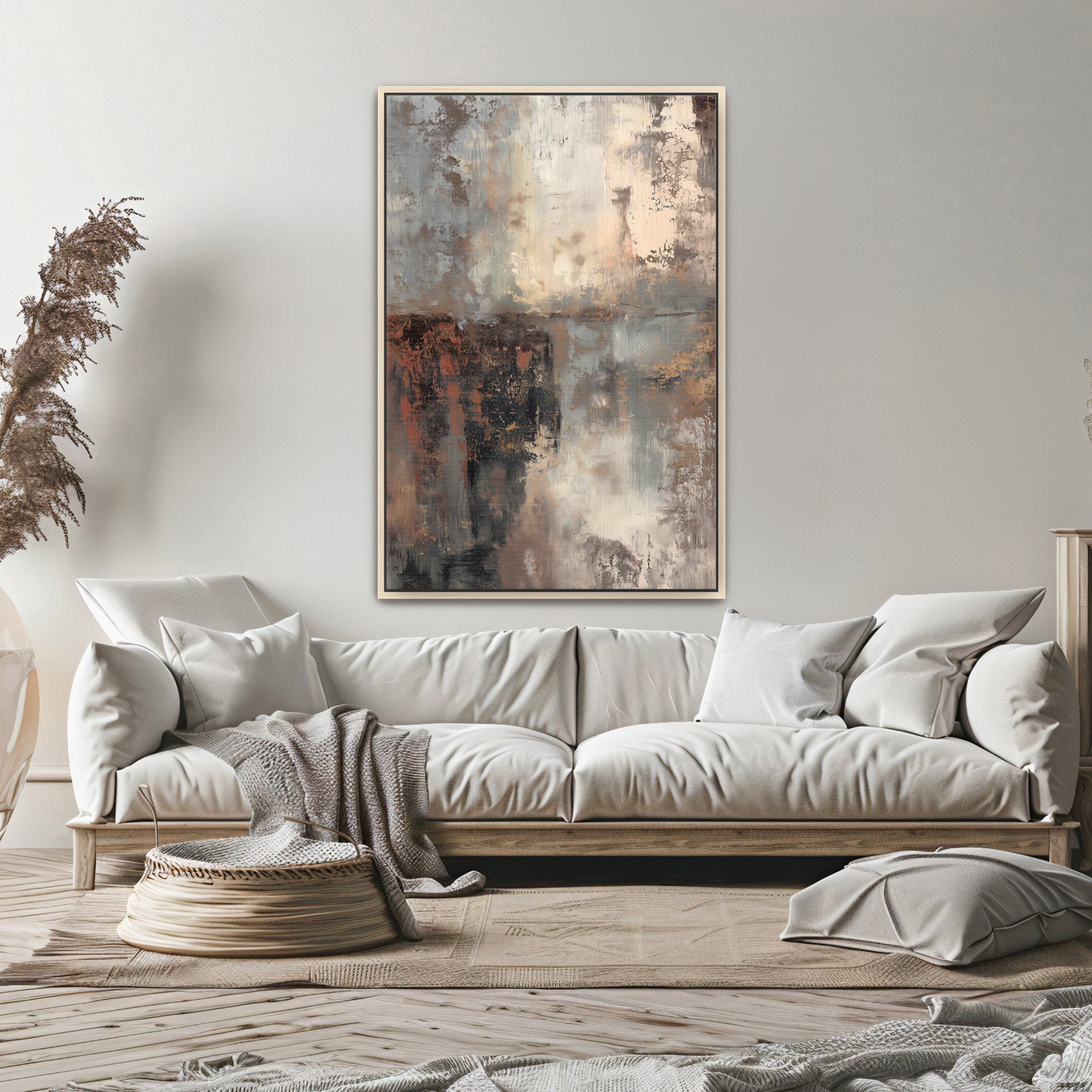 Abstract Art Framed Canvas Wall Art - "Terra Fade"