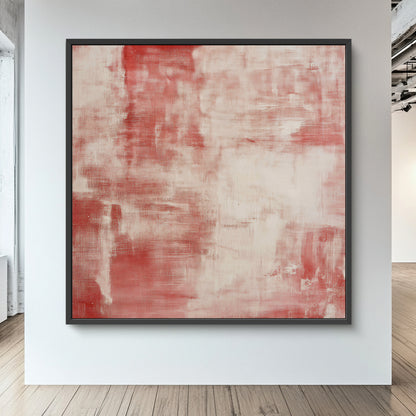 Minimalist Abstract Artwork Framed Canvas Wall Art - "Rouge Stain"