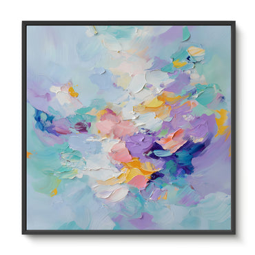 Abstract Artwork Framed Canvas Wall Art - "Pastel Rhapsody"