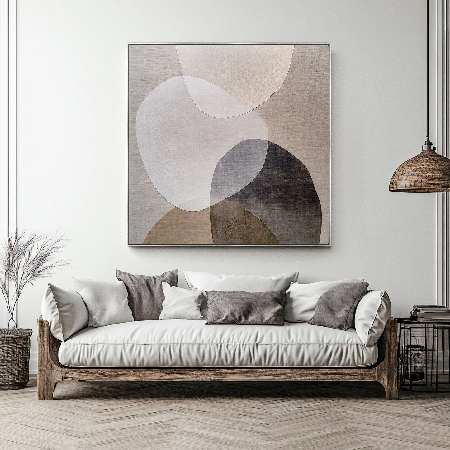 Modern Abstract Artwork Framed Canvas - "Harmony in Bloom"