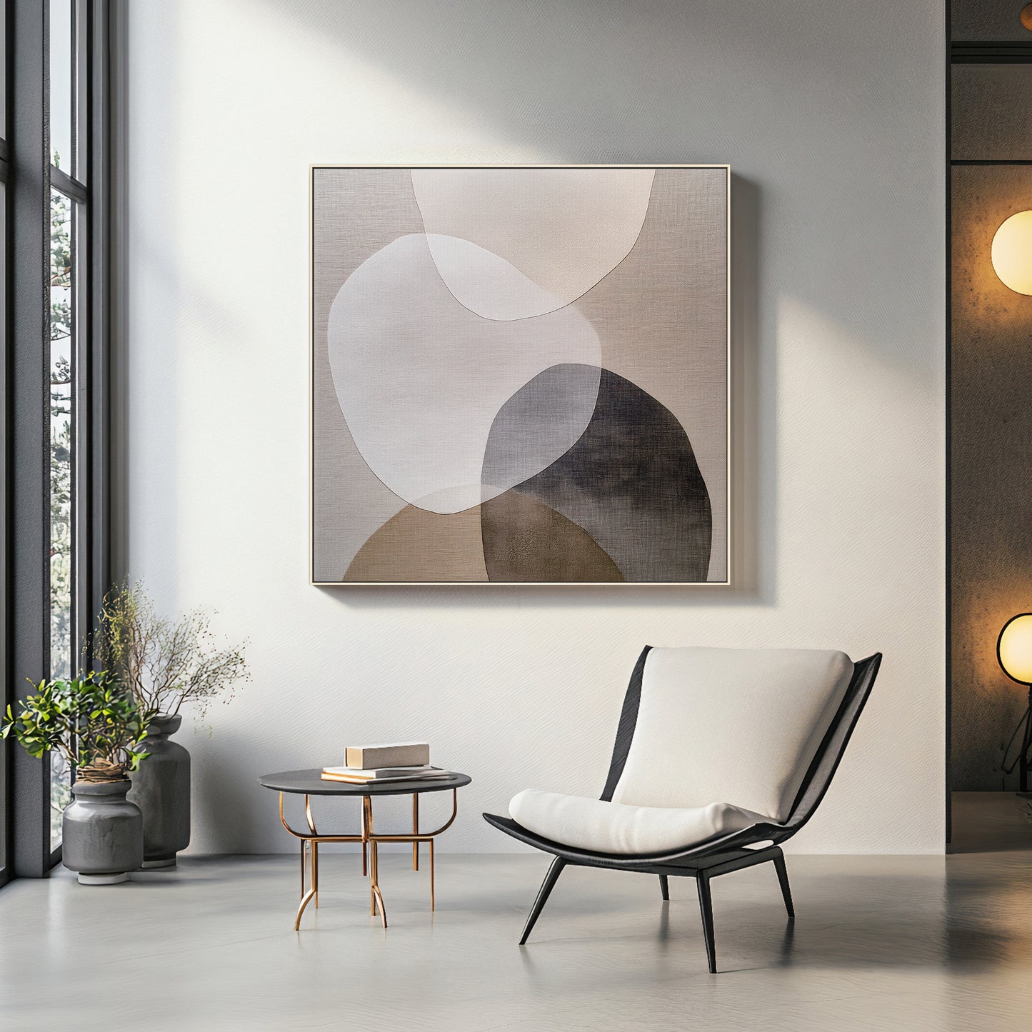 Modern Abstract Artwork Framed Canvas - "Harmony in Bloom"