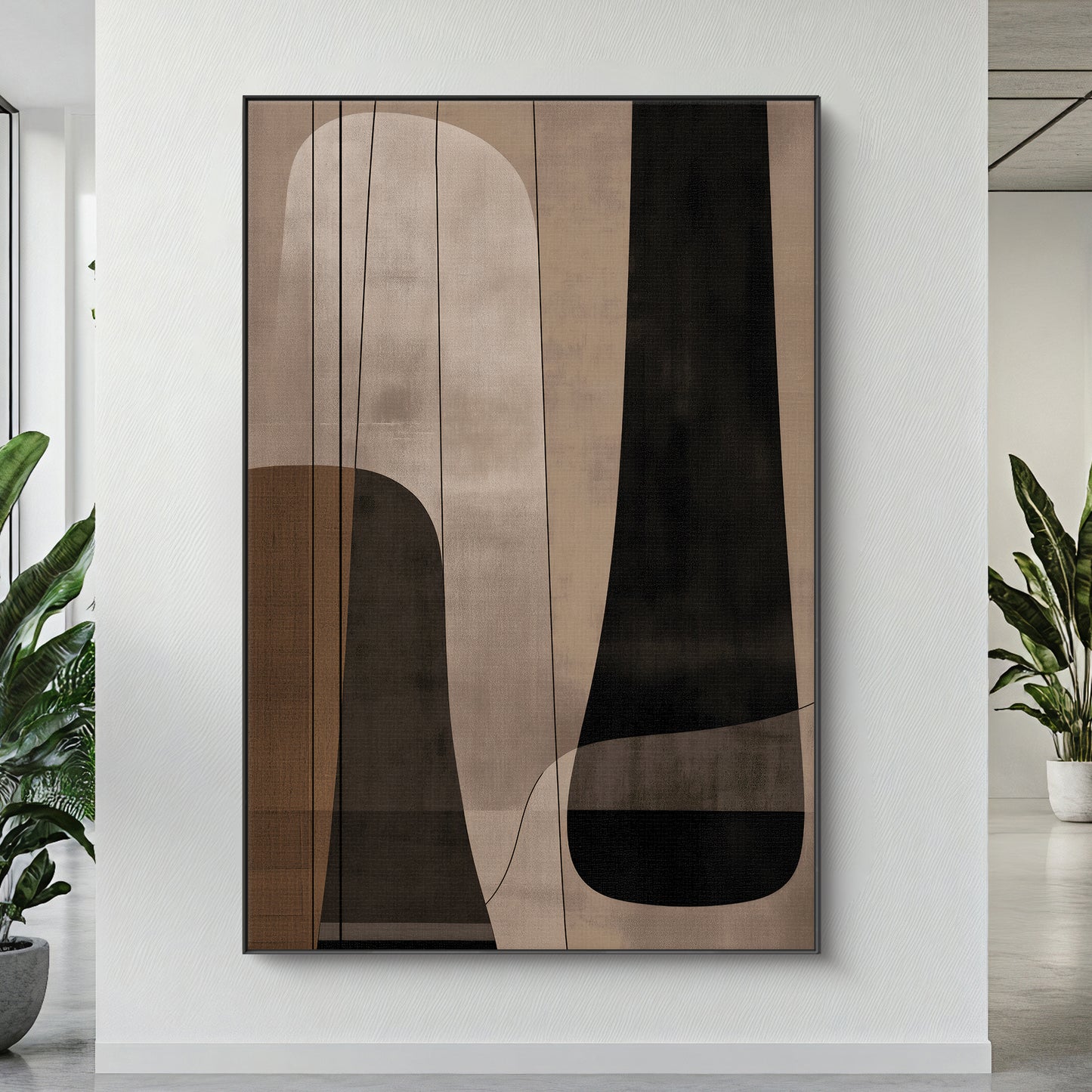 Abstract Framed Canvas Wall Art – Silent Balance