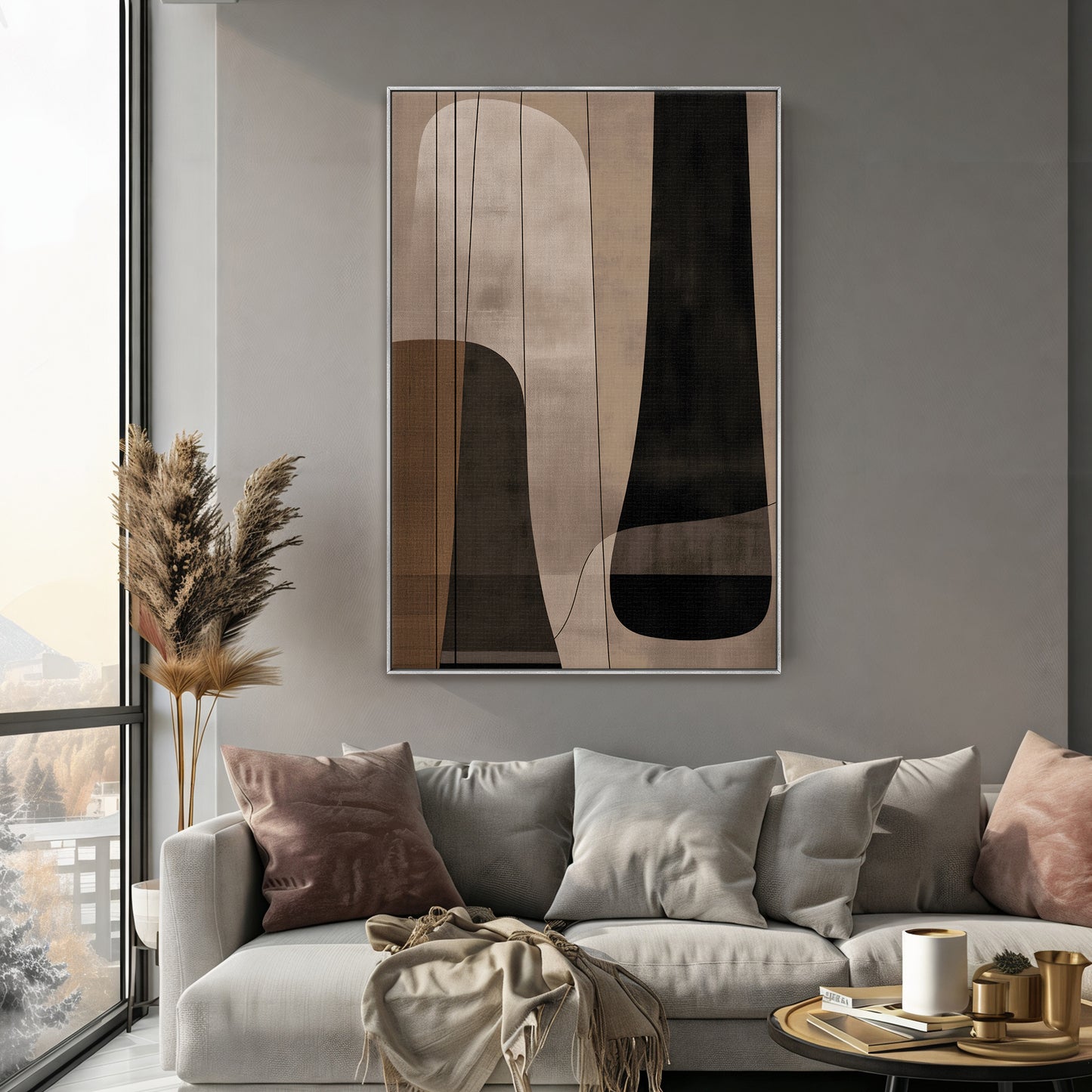 Abstract Framed Canvas Wall Art – Silent Balance