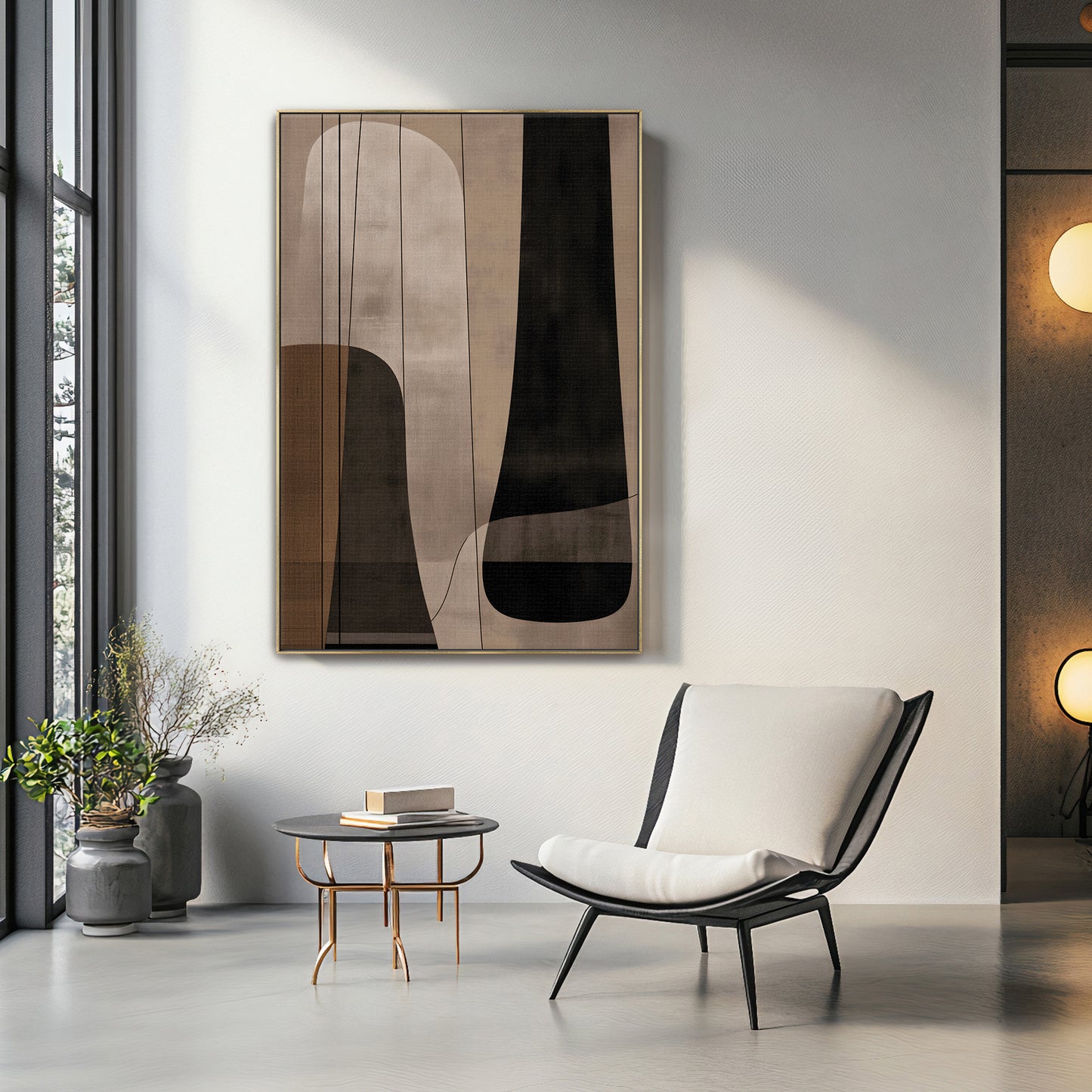Abstract Framed Canvas Wall Art – Silent Balance