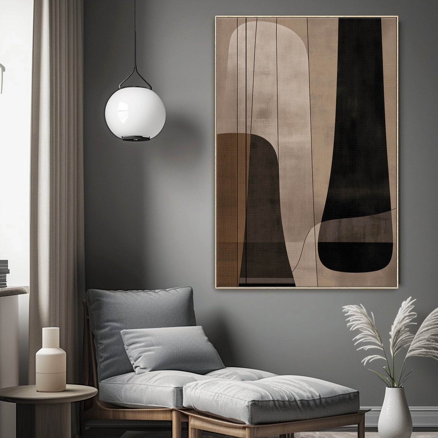 Abstract Framed Canvas Wall Art – Silent Balance