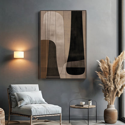 Abstract Framed Canvas Wall Art – Silent Balance