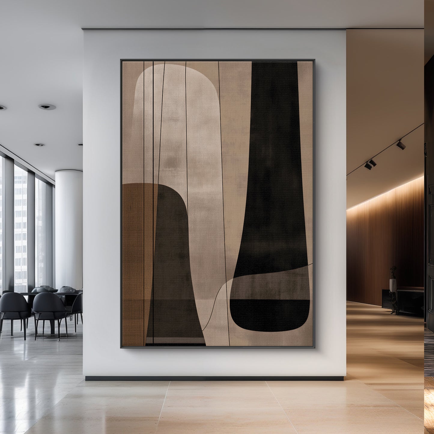 Abstract Framed Canvas Wall Art – Silent Balance