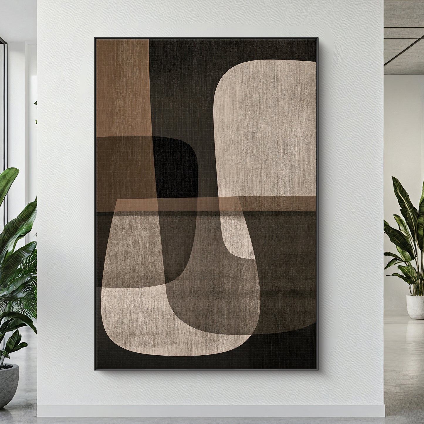 Abstract Framed Canvas Wall Art - Spatial Harmony