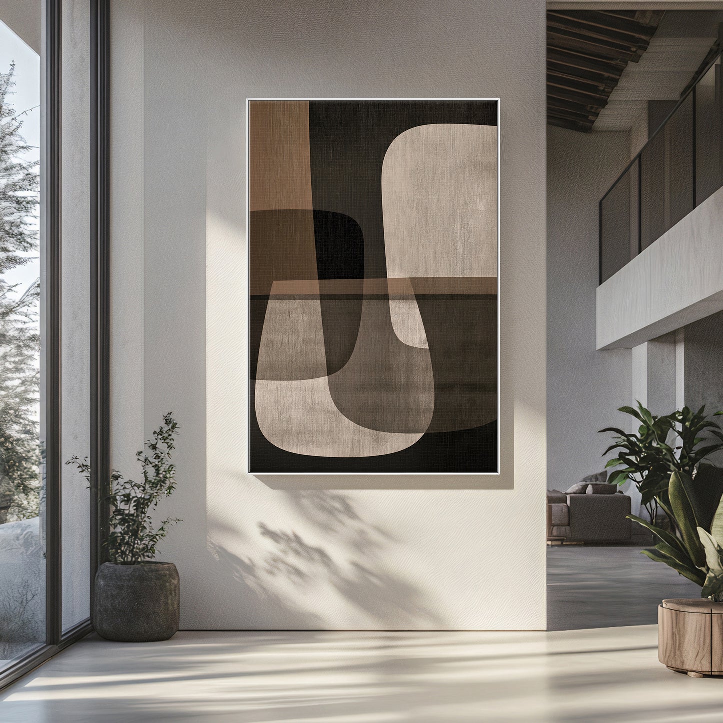 Abstract Framed Canvas Wall Art - Spatial Harmony