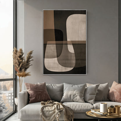 Abstract Framed Canvas Wall Art - Spatial Harmony