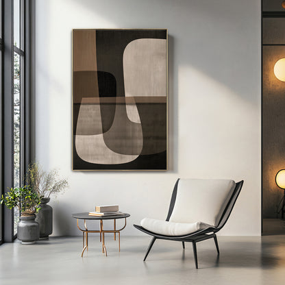 Abstract Framed Canvas Wall Art - Spatial Harmony