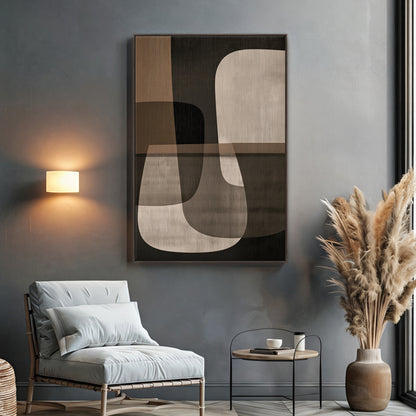 Abstract Framed Canvas Wall Art - Spatial Harmony