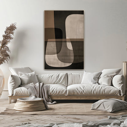 Abstract Framed Canvas Wall Art - Spatial Harmony