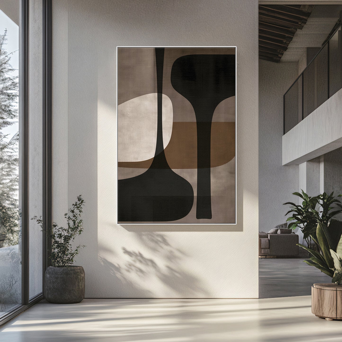 Abstract Framed Canvas Wall Art – Twin Totems