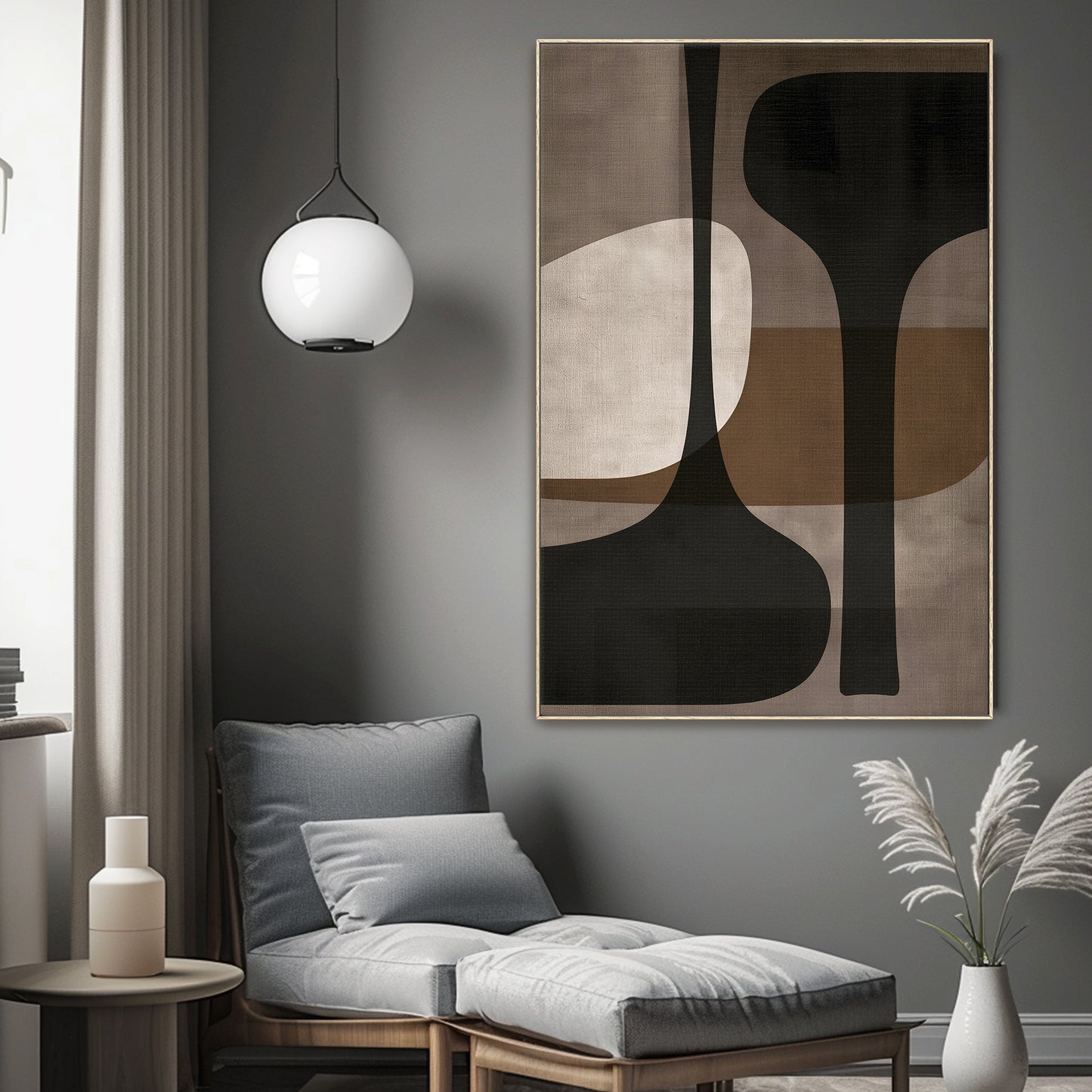Abstract Framed Canvas Wall Art – Twin Totems