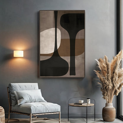 Abstract Framed Canvas Wall Art – Twin Totems