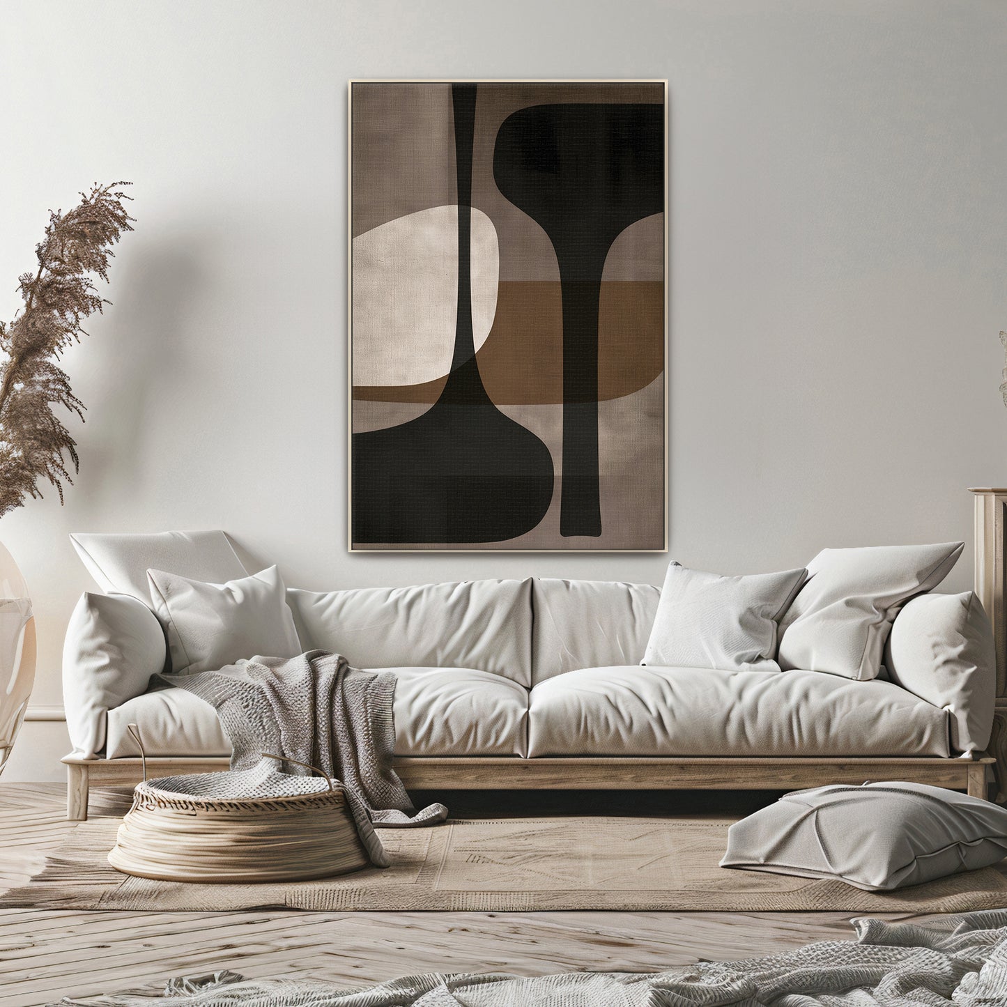 Abstract Framed Canvas Wall Art – Twin Totems