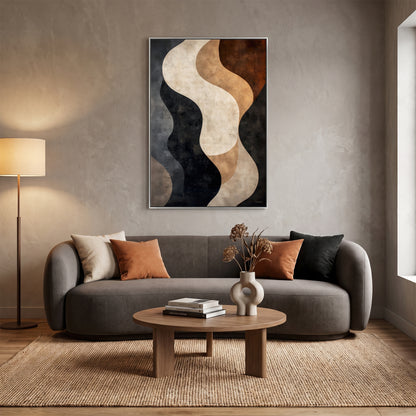 Abstract Framed Canvas Wall Art – Earth Current